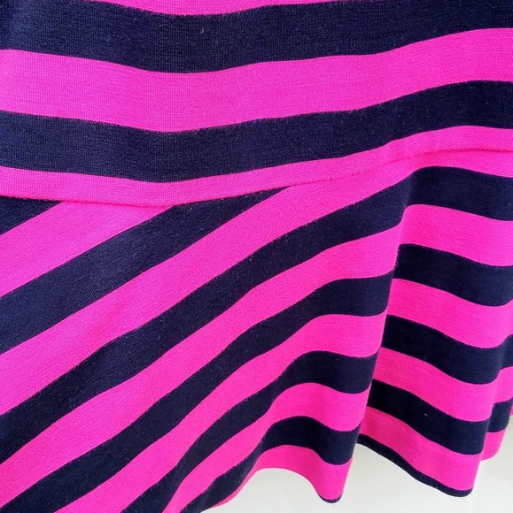 💼 Banana Republic Fuchsia & Navy Sleeveless Flounce Dress - Picture 7 of 8